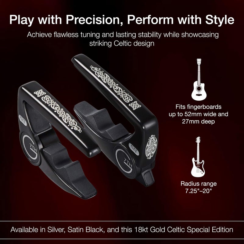 G7th Performance 3 with ART Celtic Special Edition Guitar Capo, Black (G7P3CELTICBK) - Image 3